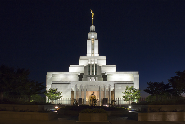 Draper Temple at Night photograph by K. Bradley Washburn