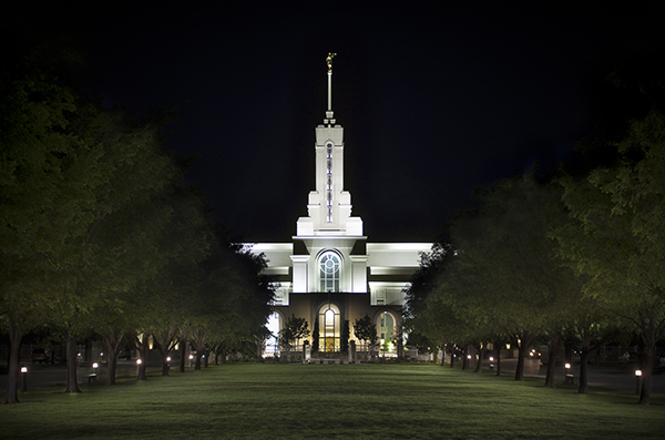 Mount Timpanogos Temple at Night photograph by K. Bradley Washburn