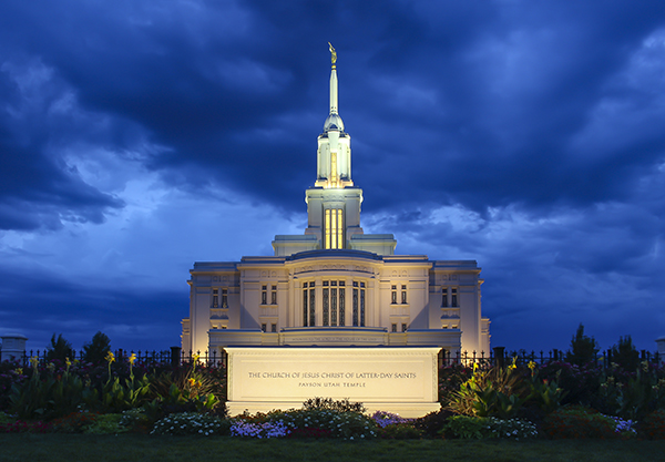 Payson Temple at Dusk photograph by K. Bradley Washburn
