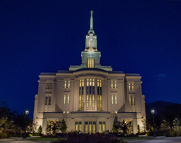 Payson Temple at Night photograph by K. Bradley Washburn