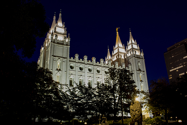 Salt Lake Temple at Night photograph by K. Bradley Washburn