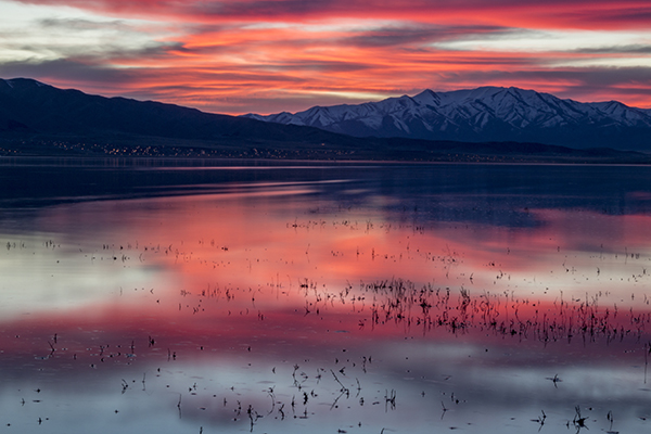 Sunset at Utah Lake photograph by K. Bradley Washburn