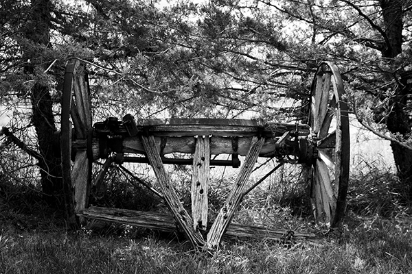 Wagon Tongue - Black and white photograph taken by K. Bradley Washburn