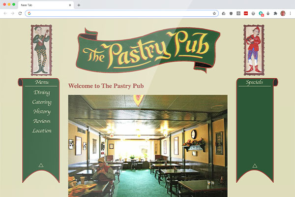 The Pastry Pub website