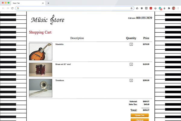 The Music Store website